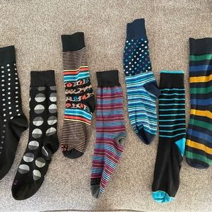 Assorted socks (Men’s size L (9-11).  9 pairs of socks included in bundle!